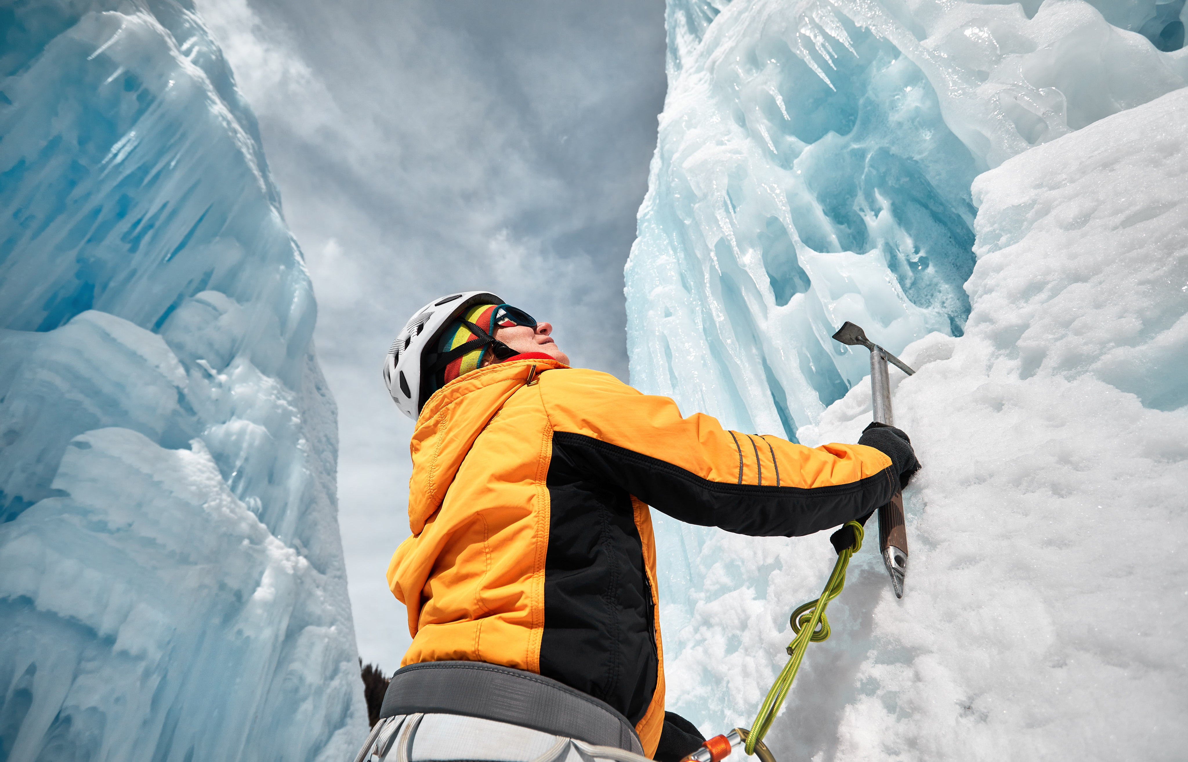 Person climbing a mountain